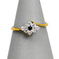 Pre-Owned 9ct Gold Sapphire & CZ Rhombus Cluster Ring Size P