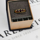 Pre-Owned 9ct Gold 5 Garnet Dress Ring Size O