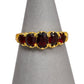 Pre-Owned 9ct Gold 5 Garnet Dress Ring Size O