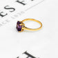 Pre-Owned 9ct Gold Rectangle Amethyst Ring Size O