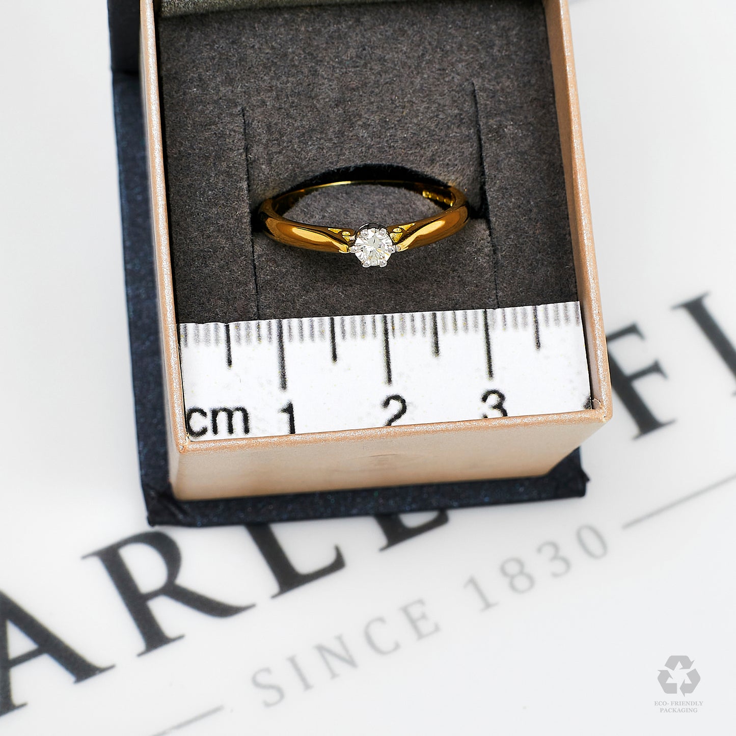 Pre-Owned 18ct Gold Diamond Solitaire Ring Size O