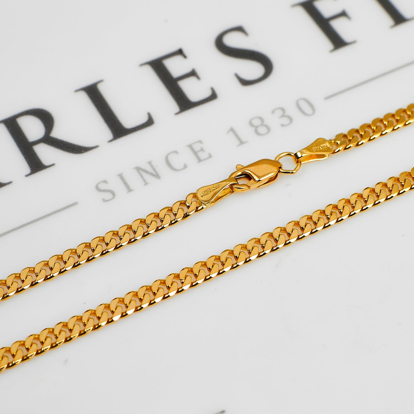Pre-Owned 14ct Gold 4mm Curb Chain Necklace 30 Inch