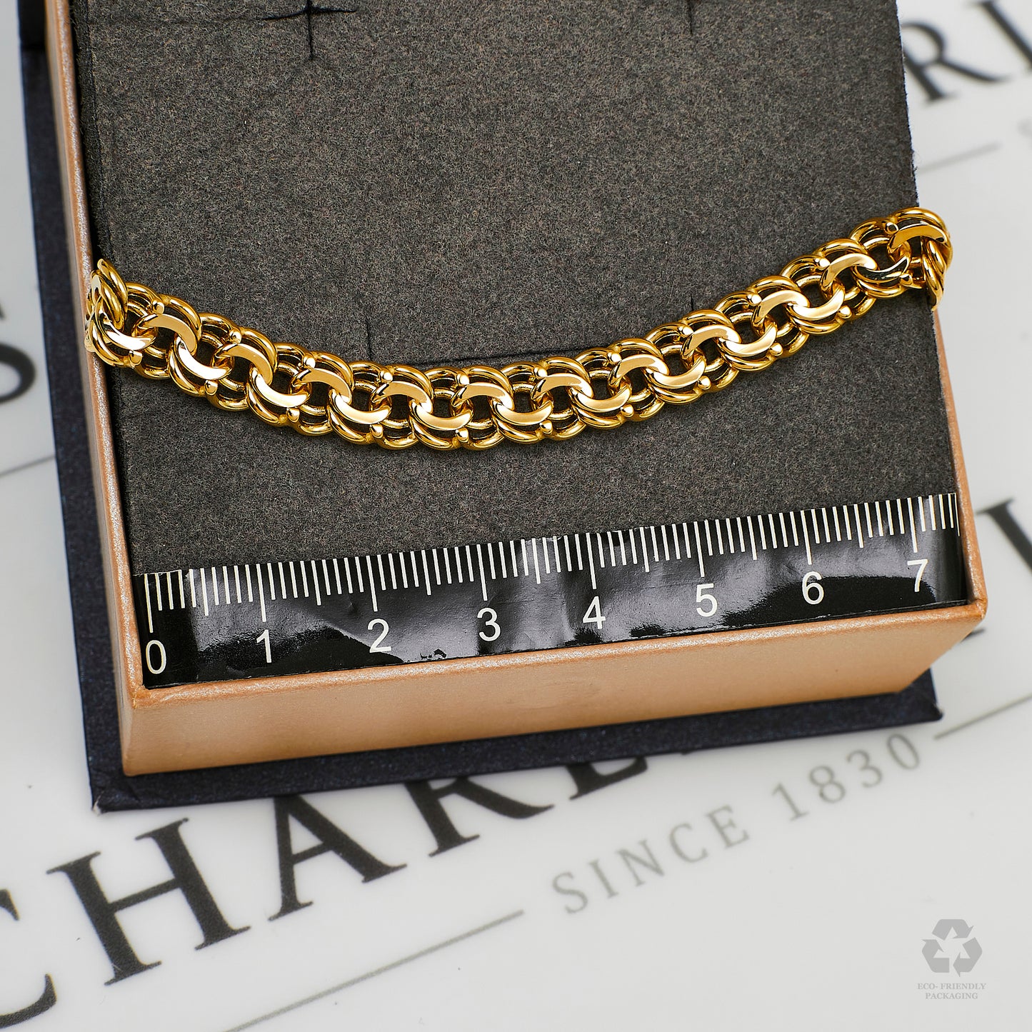 Pre-Owned 14ct Gold Double Figure Of 8 Link Bracelet 9 Inch