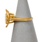 Pre-Owned 14ct Gold Oval & 6 Diamond Dress Ring Size I.5