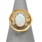 Pre-Owned 14ct Gold Oval & 6 Diamond Dress Ring Size I.5