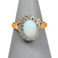Pre-Owned 18ct Gold Oval Opal & Diamond Cluster Ring Size O
