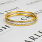 Pre-Owned 14ct Gold 2 Tone Greek Key Design Hinged Bangle