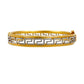 Pre-Owned 14ct Gold 2 Tone Greek Key Design Hinged Bangle