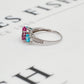 Pre-Owned 9ct White Gold Coated Topaz Apatite & Diamond Ring