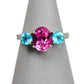 Pre-Owned 9ct White Gold Coated Topaz Apatite & Diamond Ring
