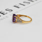 Pre-Owned 9ct Gold Oval Amethyst & Diamond Ring Size O