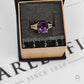 Pre-Owned 9ct Gold Oval Amethyst & Diamond Ring Size O