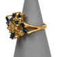 Pre-Owned 14ct Gold Sapphire & Diamond Cocktail Ring Size M