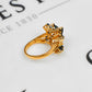 Pre-Owned 14ct Gold Sapphire & Diamond Cocktail Ring Size M