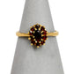 Pre-Owned 9ct Gold Oval Garnet Cluster Ring Size J.5