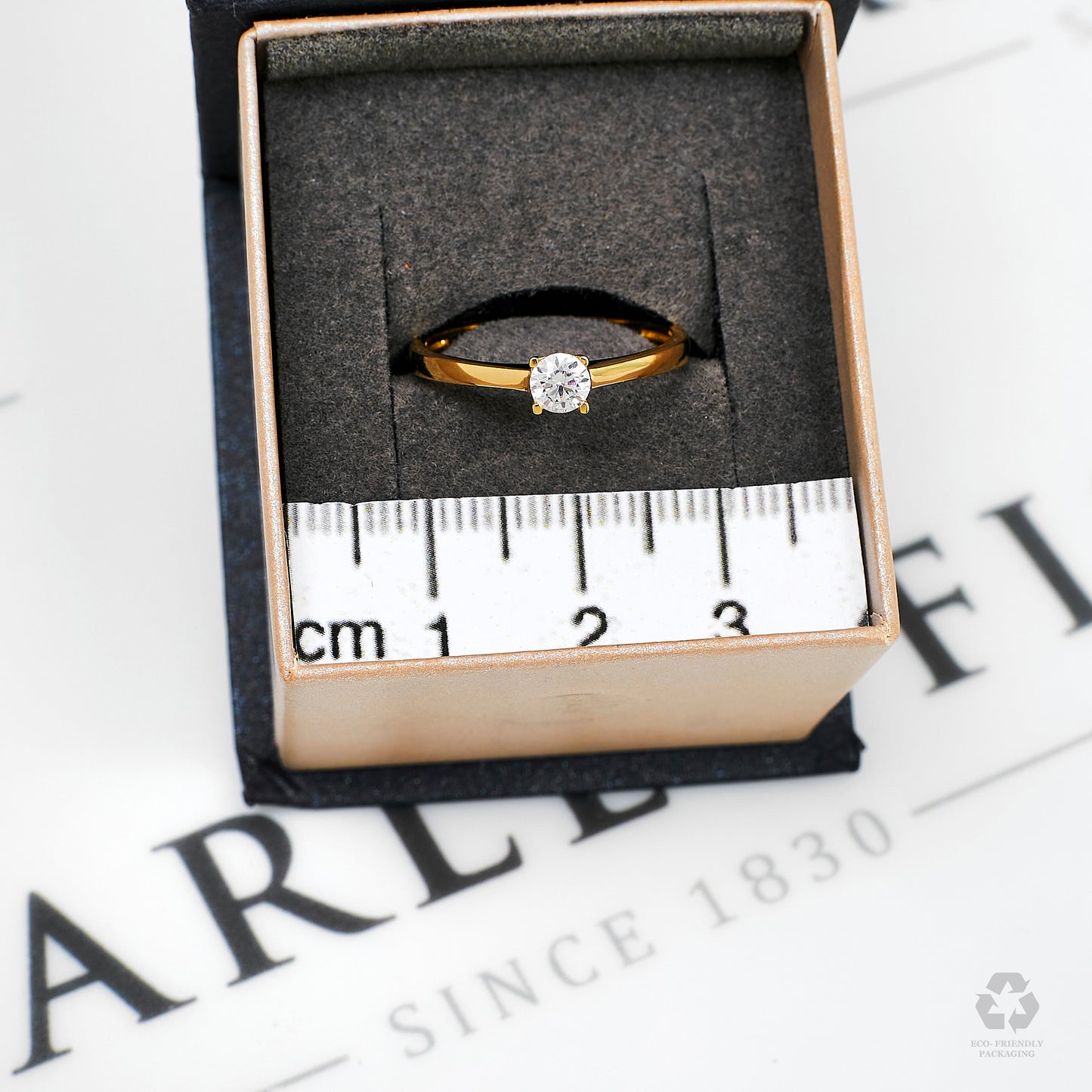 Pre-Owned 14ct Gold CZ Single Stone Dress Ring Size N