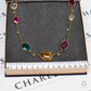 Pre-Owned 18ct Gold Diamond & Multi Gem Necklace 42 Inch