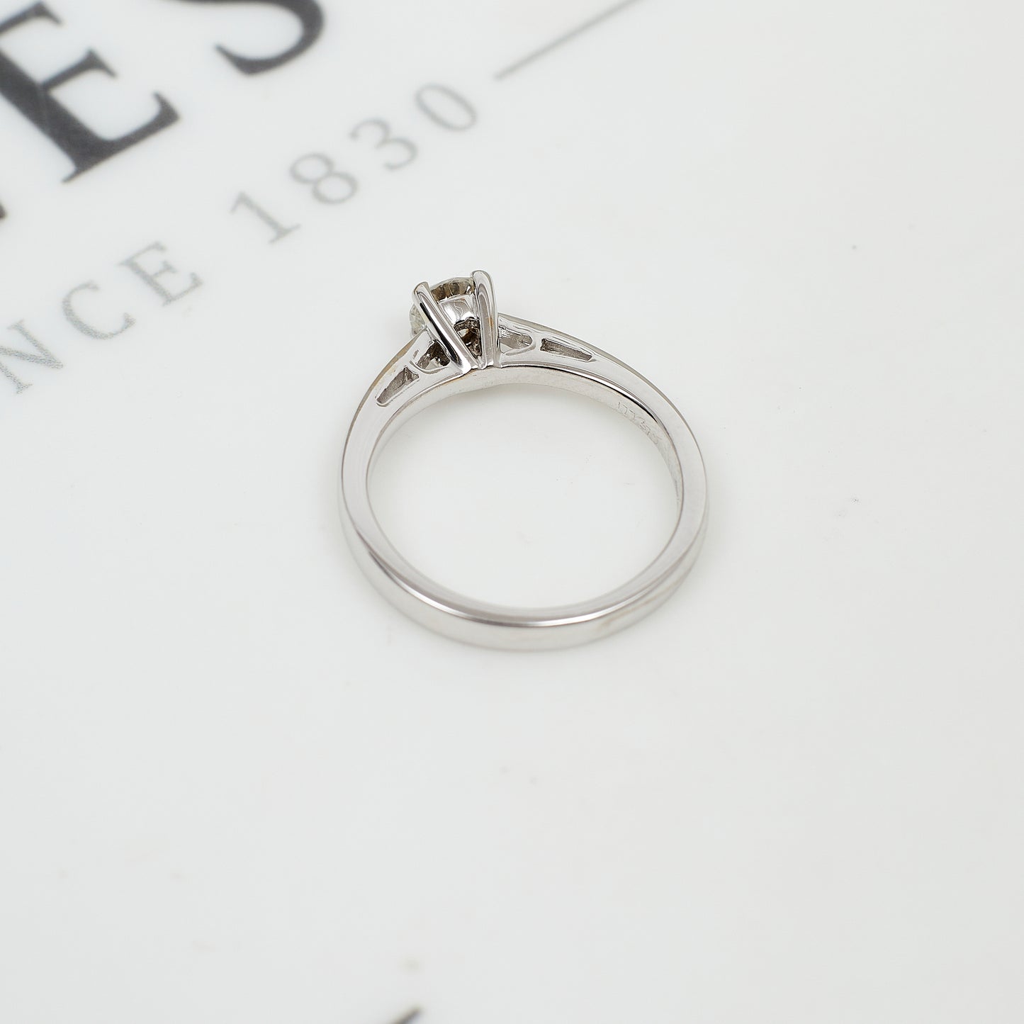 Pre-Owned 18ct White Gold Diamond Solitaire Ring Size J.5