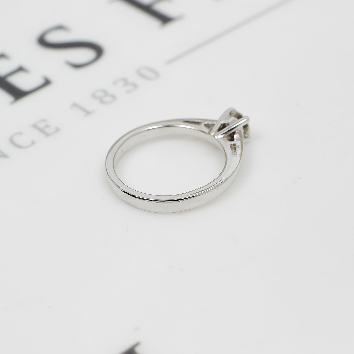 Pre-Owned 18ct White Gold Diamond Solitaire Ring Size J.5