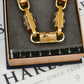 Pre-Owned 14ct Gold 2 Tone Medusa Design Bracelet 8 Inch