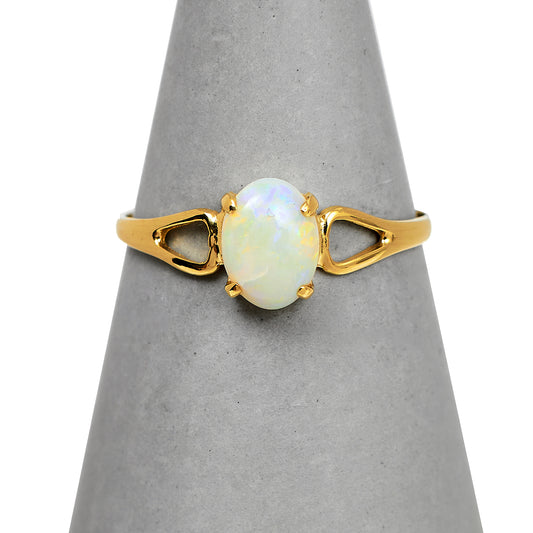 Pre-Owned 9ct Gold Oval Opal Ring Size N