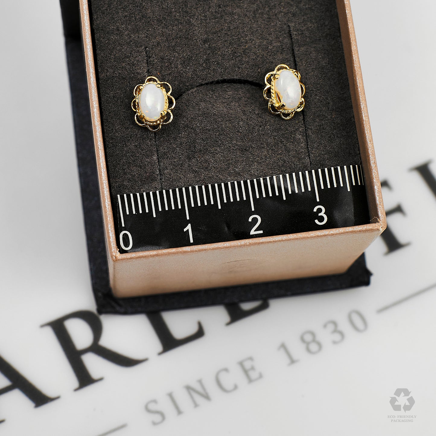 Pre-Owned 9ct Gold Oval Opal Stud Earrings