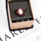 Pre-Owned 9ct Gold Oval Opal & Ruby Cluster Ring Size L.5