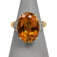 Pre-Owned 9ct Gold Citrine & Diamond Accent Shoulders Ring