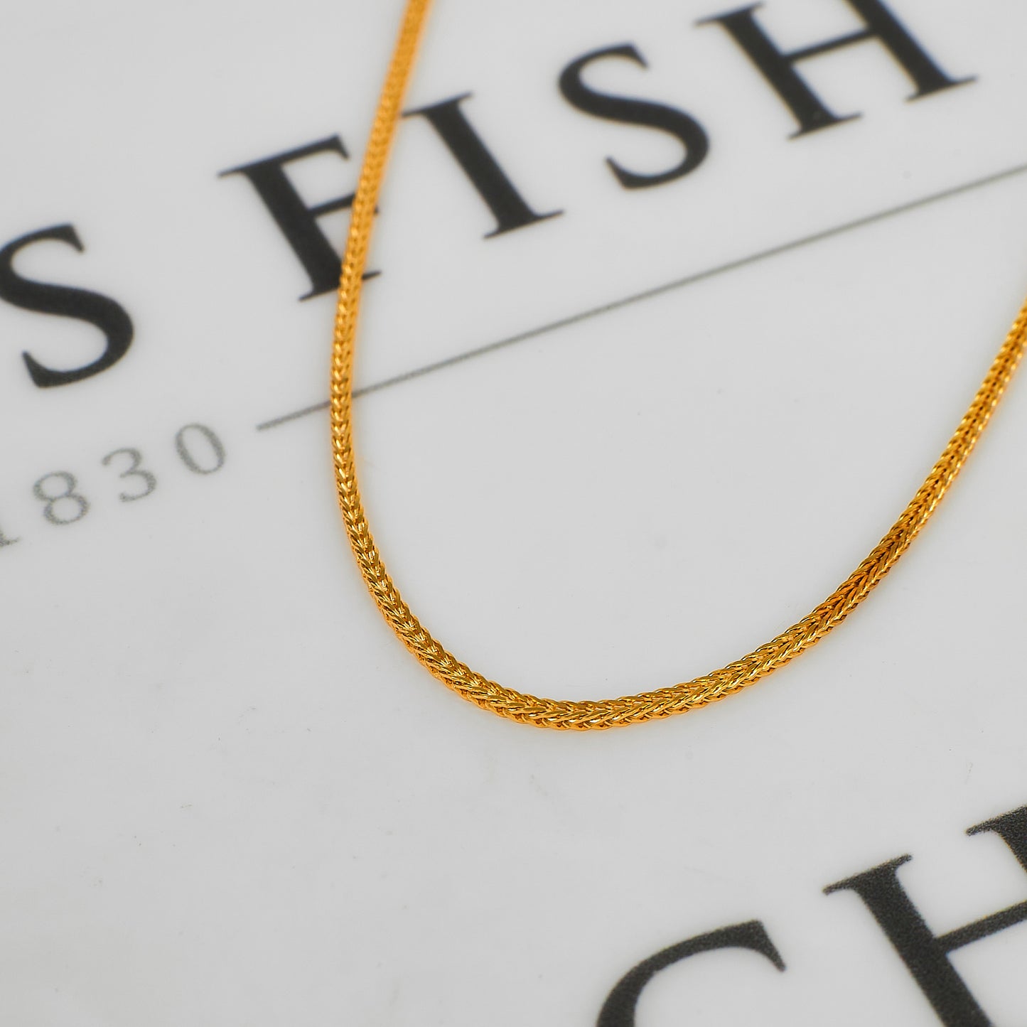 Pre-Owned 18ct Gold Square Foxtail Necklace 16 Inch