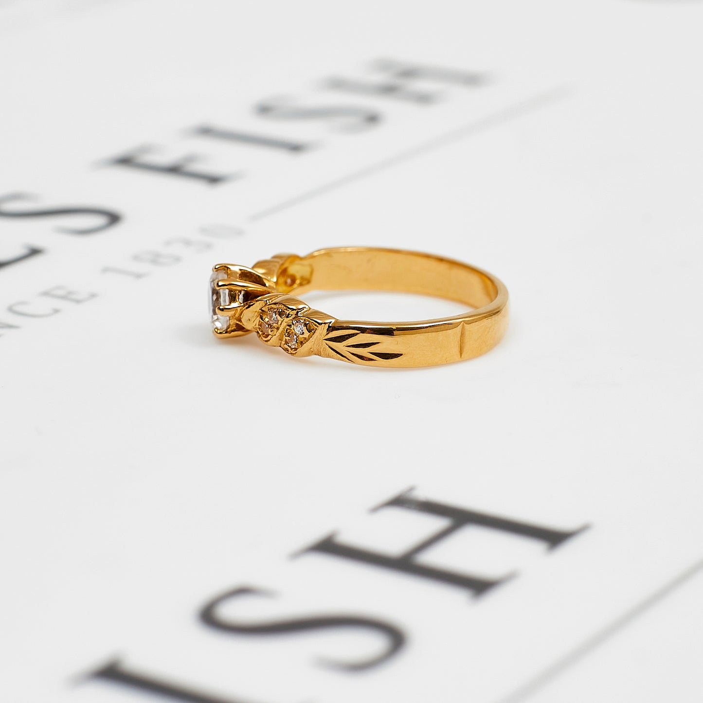 Pre-Owned 22ct Gold CZ Dress Ring Size M