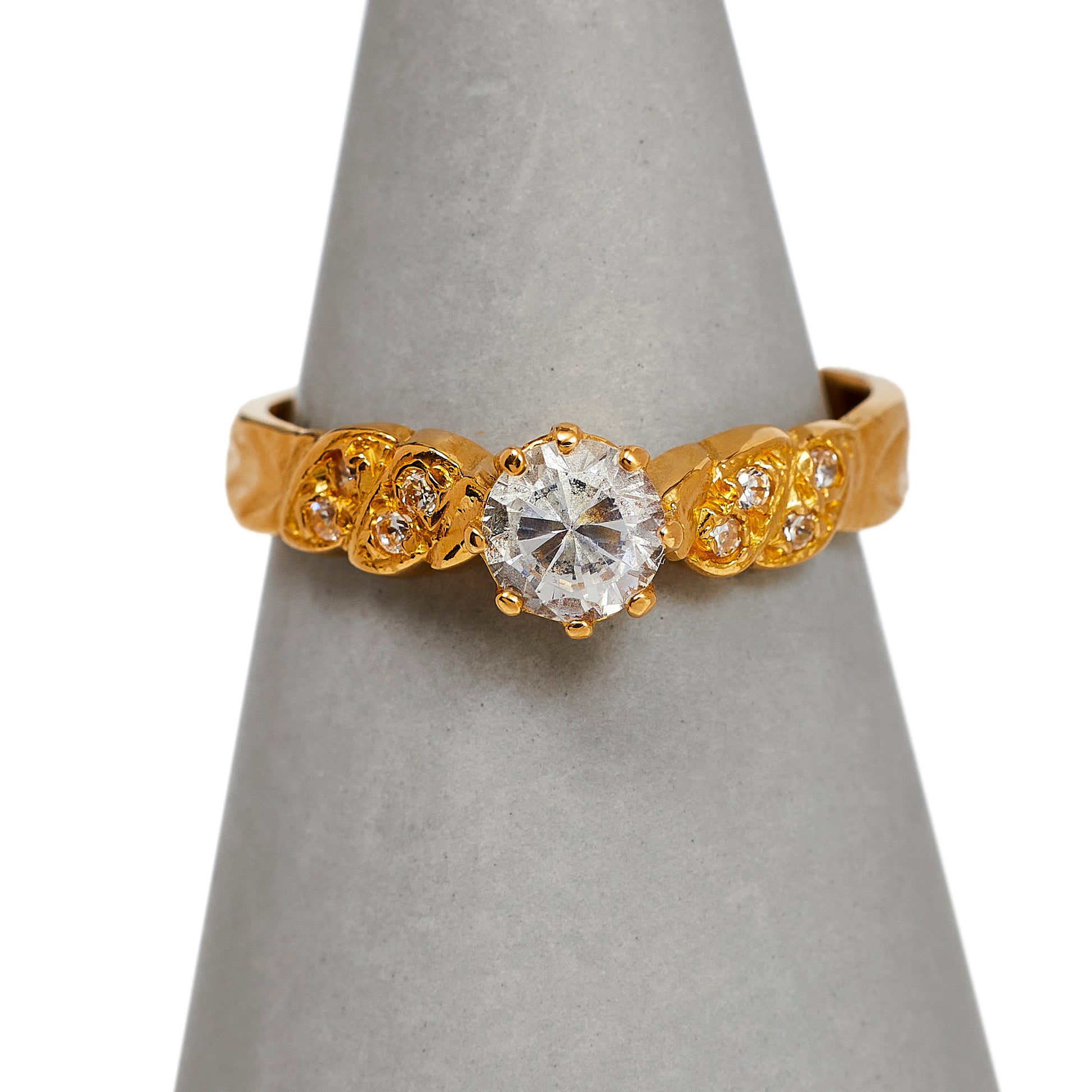 Pre-Owned 22ct Gold CZ Dress Ring Size M