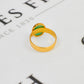Pre-Owned 18ct Gold Cabochon Jade Ring Size M.5