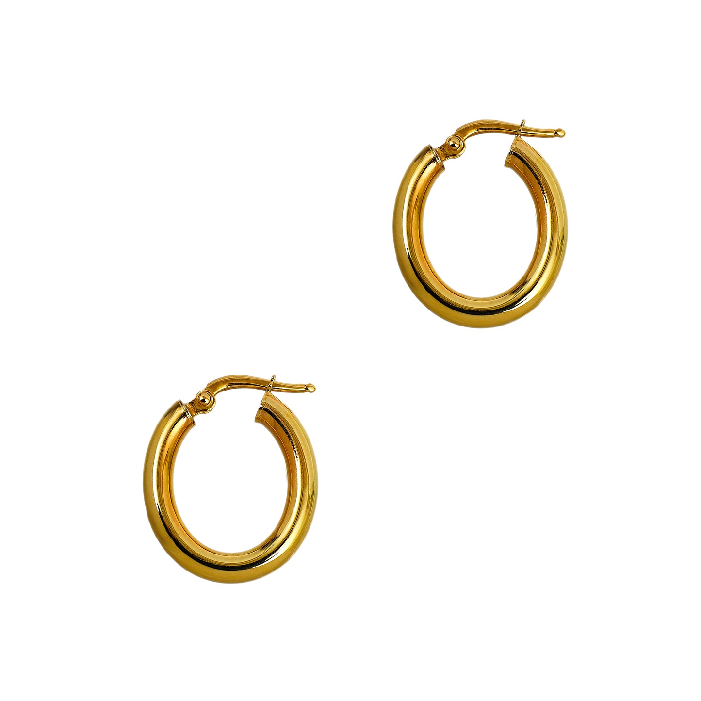 Pre-Owned 9ct Gold Creole Oval Hoop Earrings
