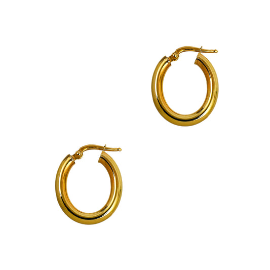 Pre-Owned 9ct Gold Creole Oval Hoop Earrings