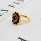 Pre-Owned 9ct Gold Garnet Cluster Ring Size M