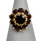 Pre-Owned 9ct Gold Garnet Cluster Ring Size M
