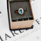 Pre-Owned 9ct Gold Topaz & Diamond Cluster Ring Size N