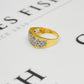 Pre-Owned 9ct Gold 2 Tone Diamond Squared Dress Ring Size O