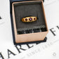 Pre-Owned 9ct Gold Mens 3 Garnet Gypsy Ring Size T