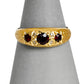 Pre-Owned 9ct Gold Mens 3 Garnet Gypsy Ring Size T