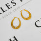 Pre-Owned 9ct Gold 2 Tone Creole Hoop Clover Earrings