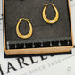 Pre-Owned 9ct Gold 2 Tone Creole Hoop Clover Earrings
