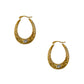 Pre-Owned 9ct Gold 2 Tone Creole Hoop Clover Earrings