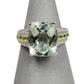 Pre-Owned 18ct White Gold Quartz & Diamond Ring Size K