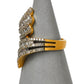 Pre-Owned 9ct Gold Baguette & Round Diamond Crossover Ring