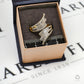 Pre-Owned 9ct Gold Baguette & Round Diamond Crossover Ring