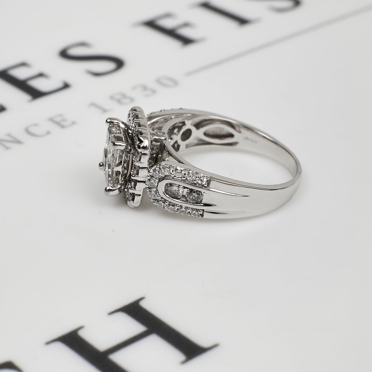 Pre-Owned 14ct Gold Princess Cut Diamond Centre Cluster Ring