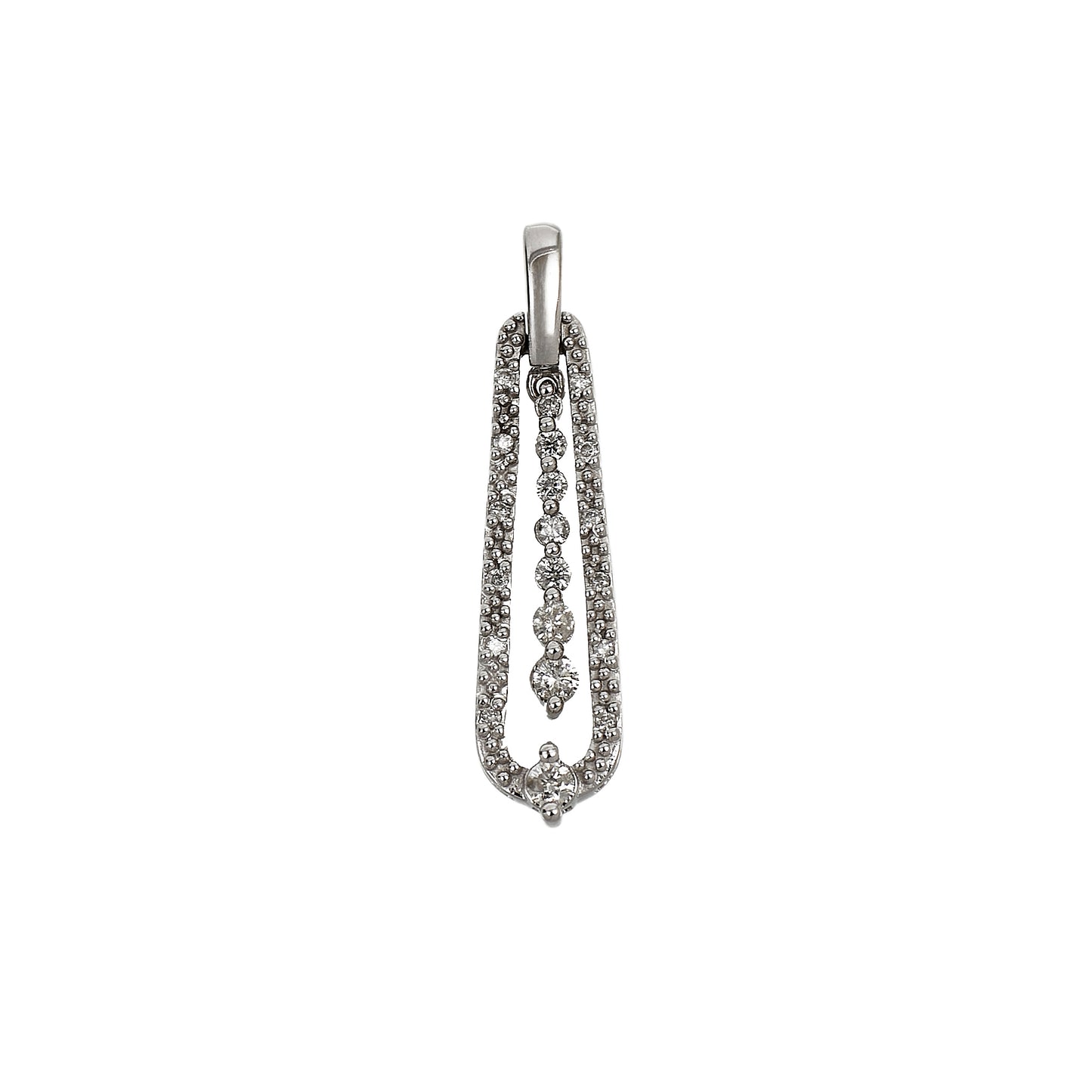 Pre-Owned 14ct White Gold Diamond Drop Pendant