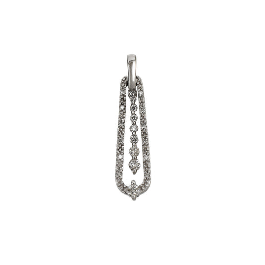 Pre-Owned 14ct White Gold Diamond Drop Pendant