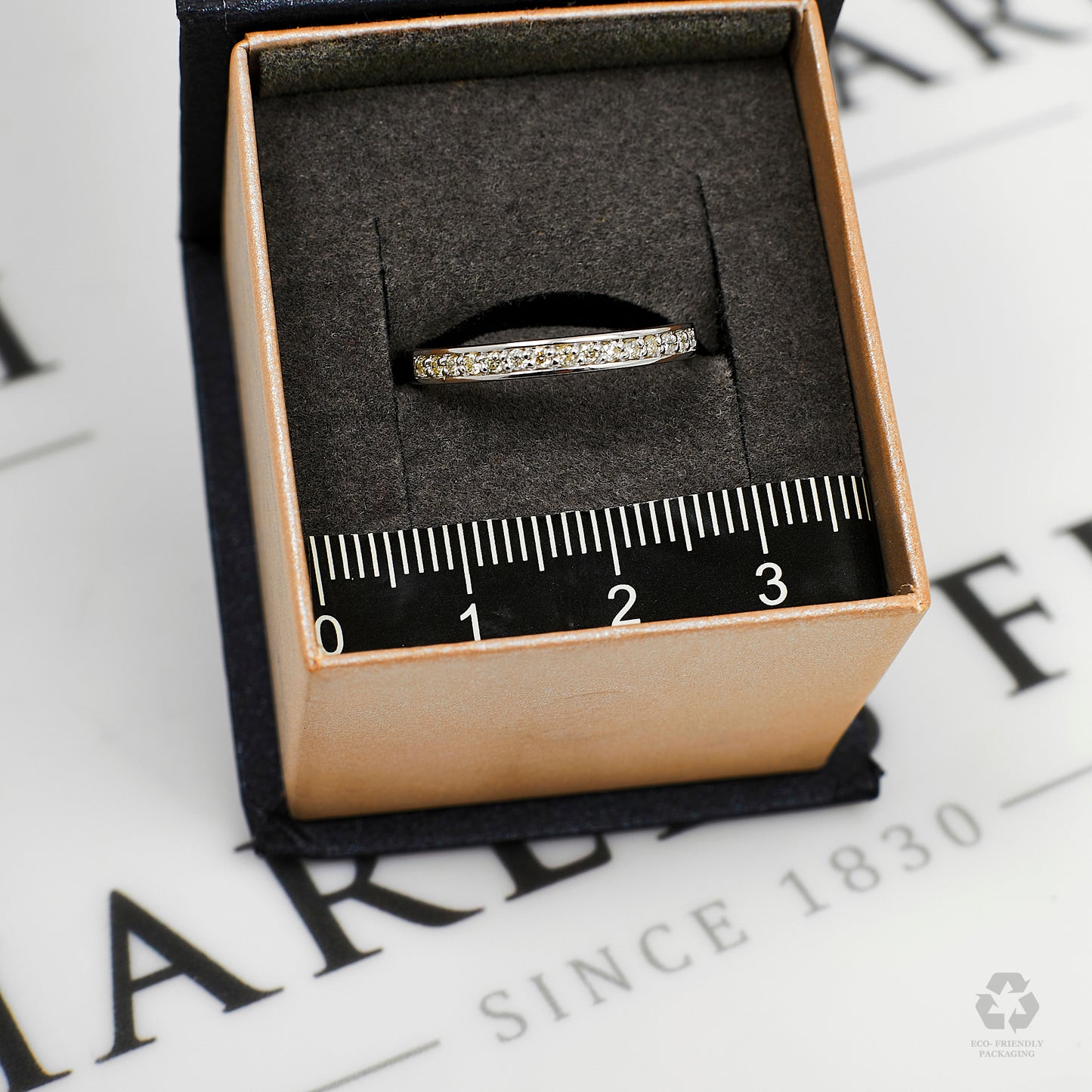 Pre-Owned 9ct White Gold & Diamond Half Eternity Ring Size O